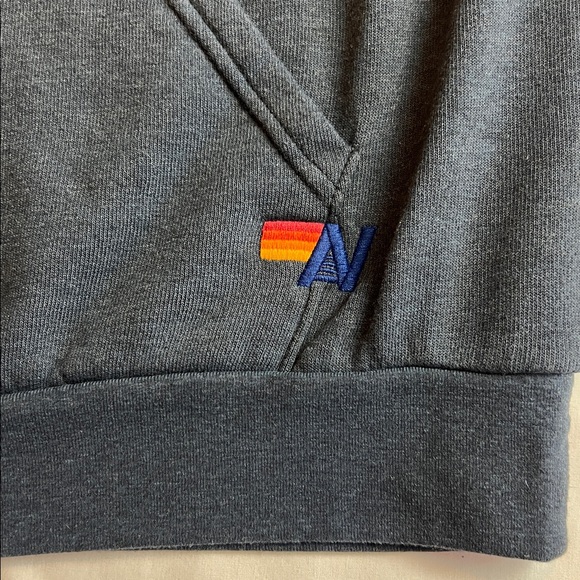 AVIATOR MEN’S NATION RELAXED PULLOVER CHARCOAL HOODIE SZ L - Picture 9 of 13